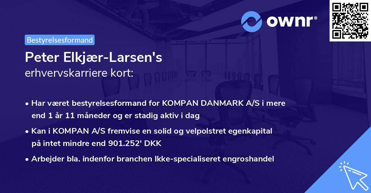 Peter Elkjær-Larsen's erhvervskarriere kort