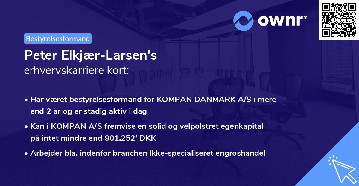 Peter Elkjær-Larsen's erhvervskarriere kort