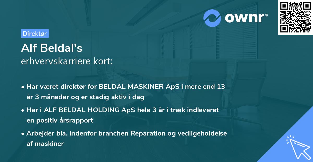 Alf Beldal's erhvervskarriere kort