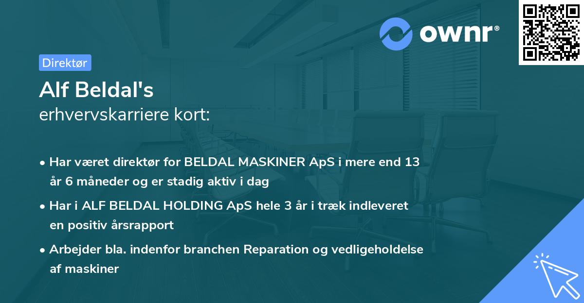 Alf Beldal's erhvervskarriere kort