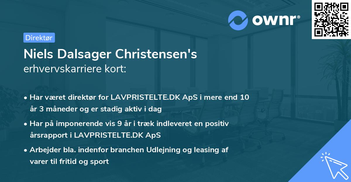 Niels Dalsager Christensen's erhvervskarriere kort