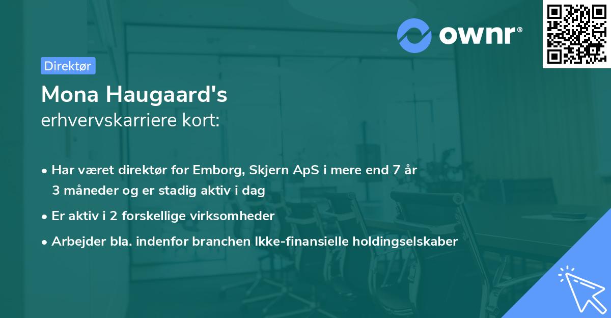 Mona Haugaard's erhvervskarriere kort