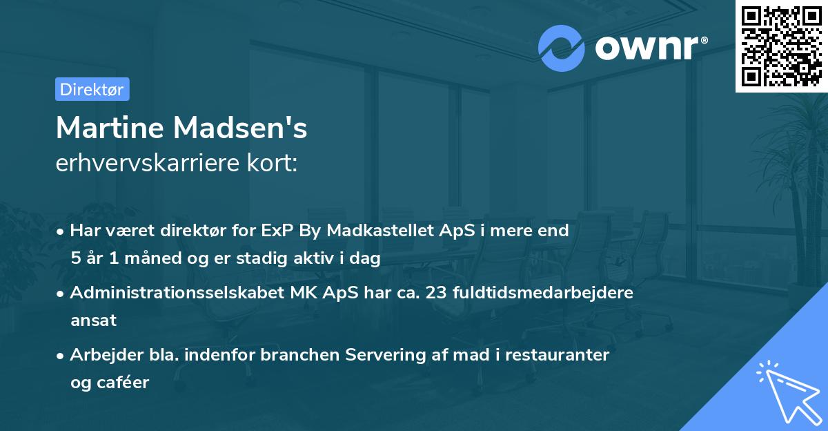 Martine Madsen's erhvervskarriere kort