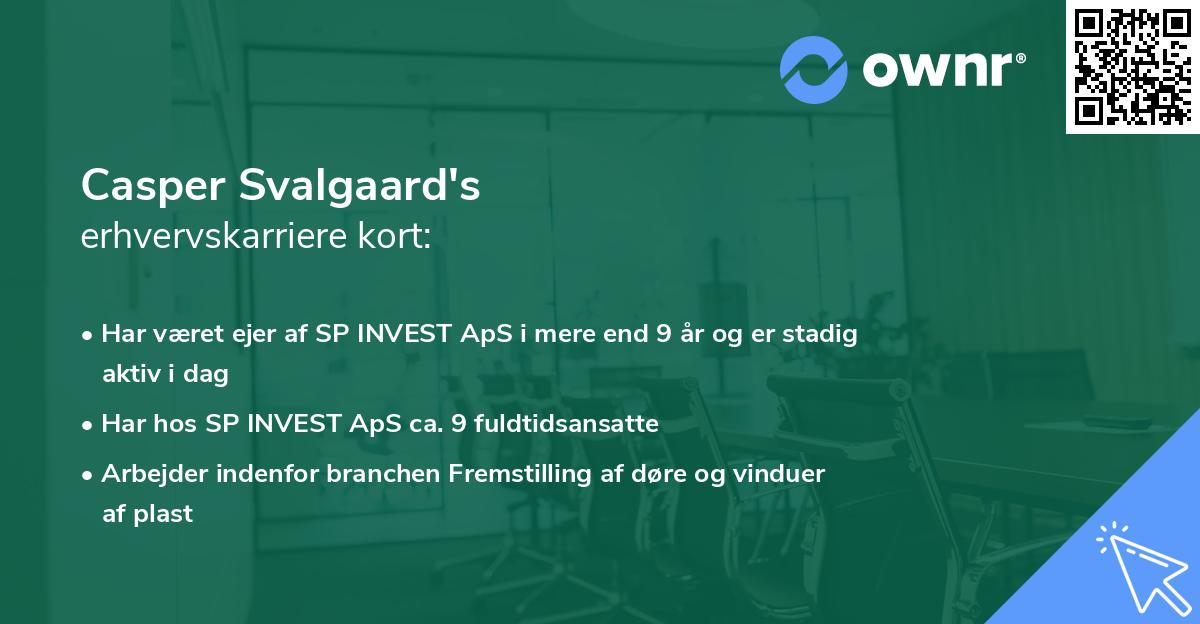 Casper Svalgaard's erhvervskarriere kort