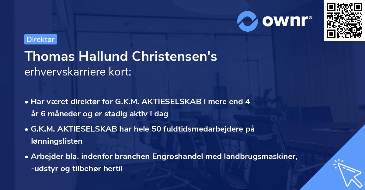 Thomas Hallund Christensen's erhvervskarriere kort