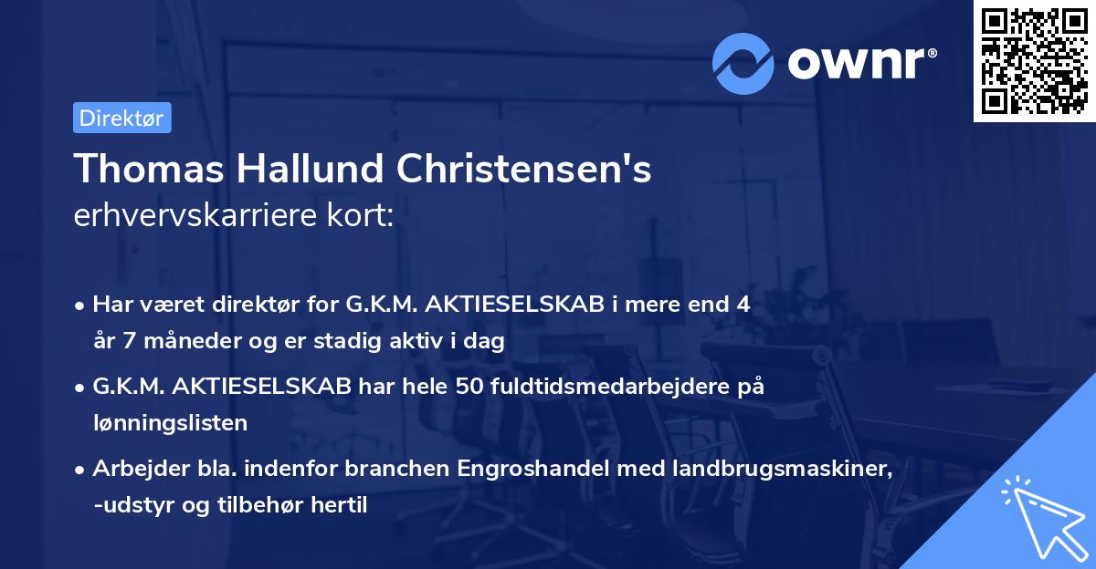 Thomas Hallund Christensen's erhvervskarriere kort