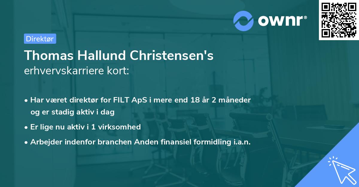 Thomas Hallund Christensen's erhvervskarriere kort