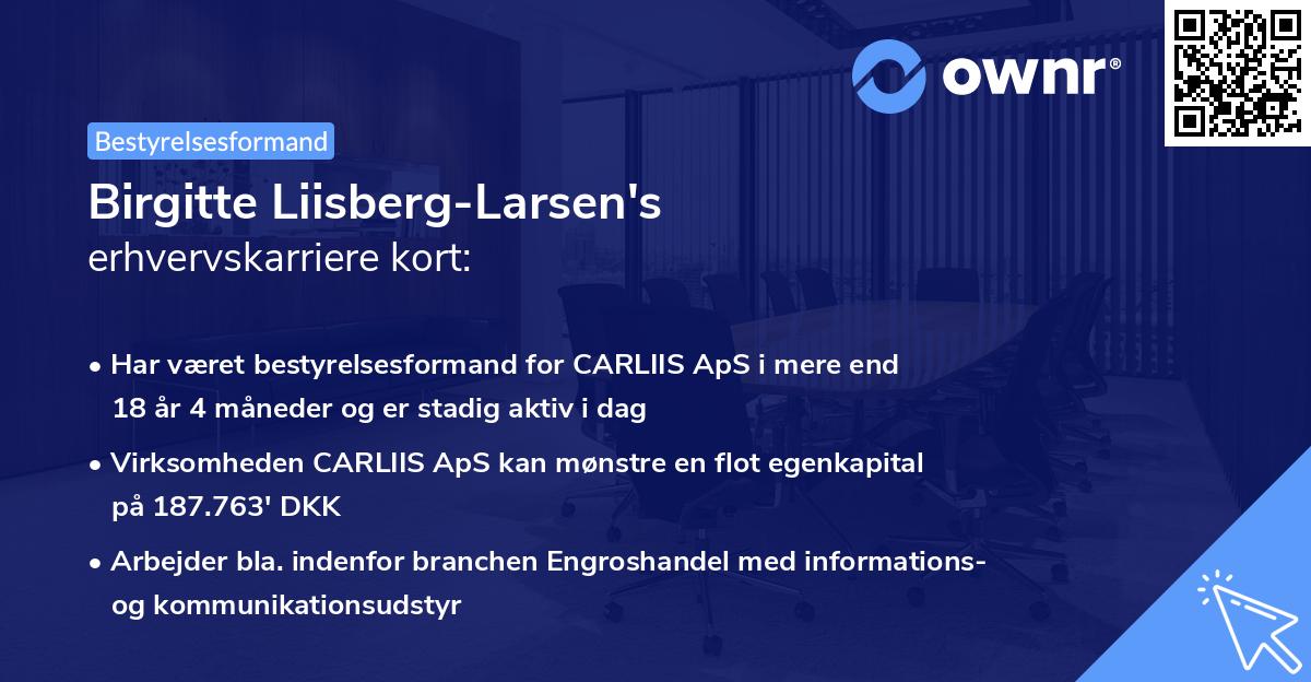 Birgitte Liisberg-Larsen's erhvervskarriere kort
