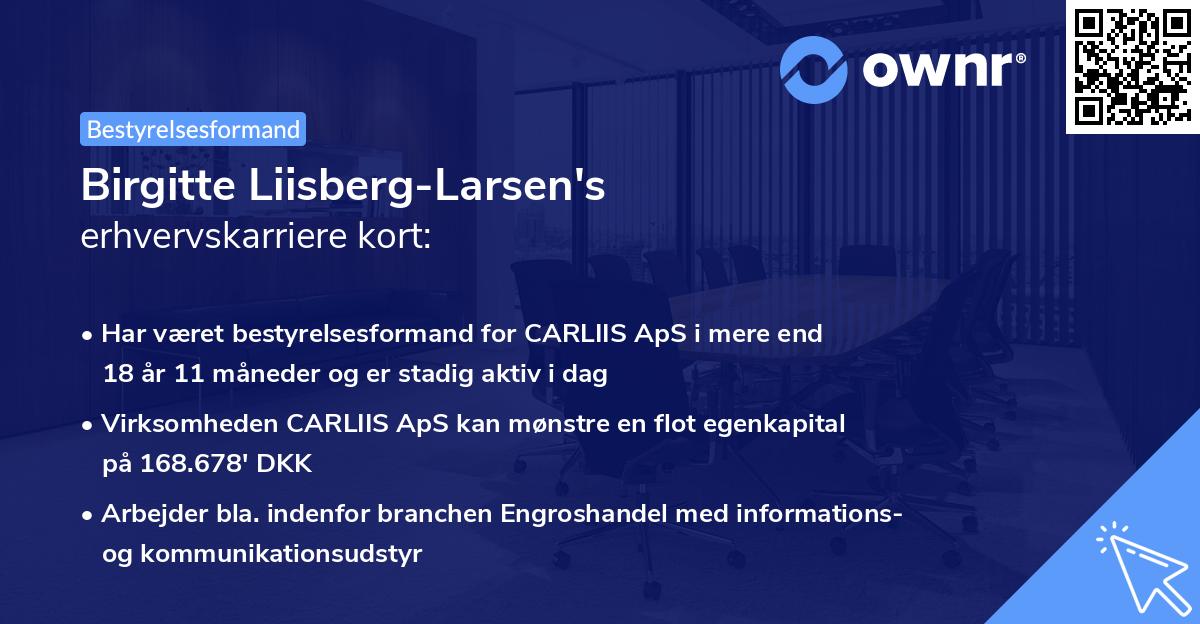 Birgitte Liisberg-Larsen's erhvervskarriere kort
