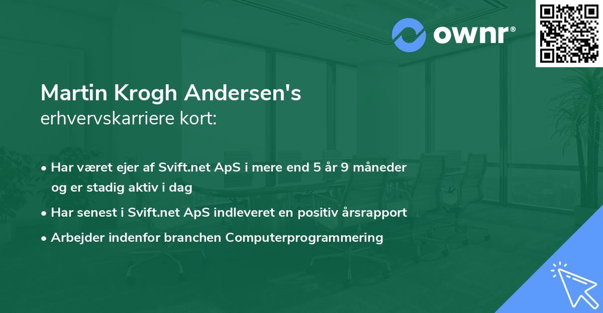Martin Krogh Andersen's erhvervskarriere kort