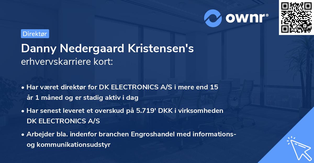 Danny Nedergaard Kristensen's erhvervskarriere kort