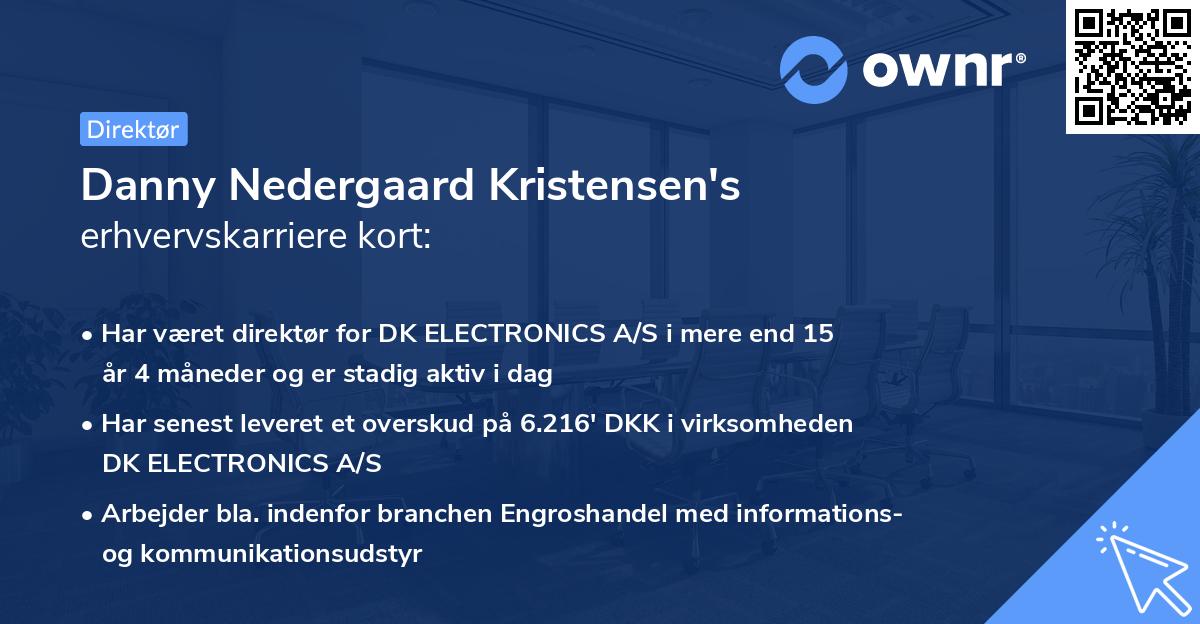 Danny Nedergaard Kristensen's erhvervskarriere kort