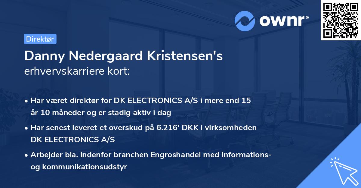 Danny Nedergaard Kristensen's erhvervskarriere kort