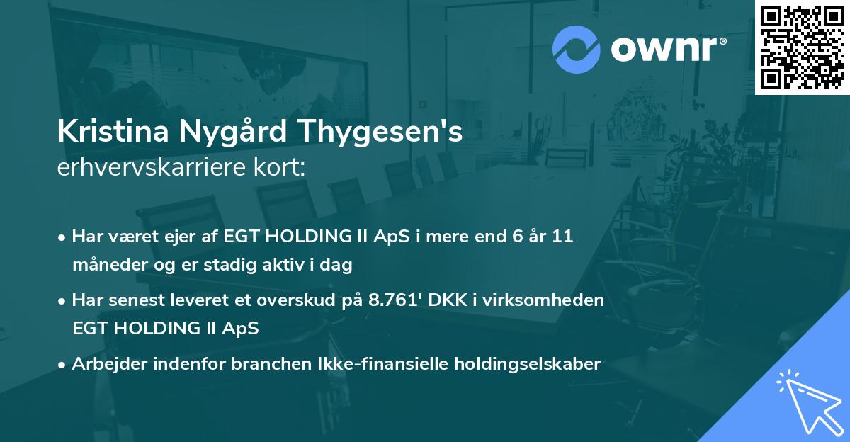 Kristina Nygård Thygesen's erhvervskarriere kort
