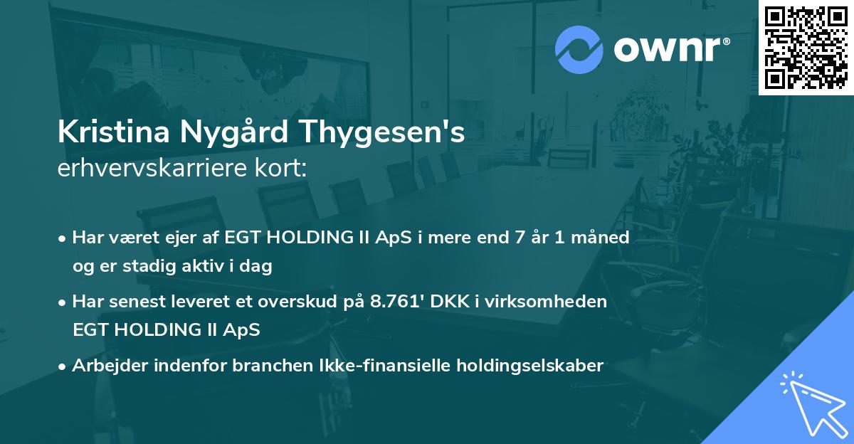 Kristina Nygård Thygesen's erhvervskarriere kort