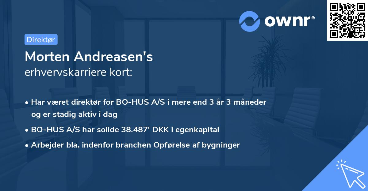 Morten Andreasen's erhvervskarriere kort