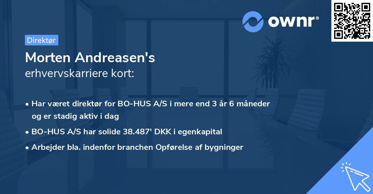 Morten Andreasen's erhvervskarriere kort