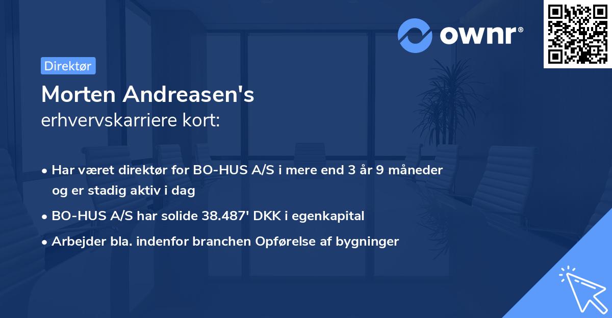Morten Andreasen's erhvervskarriere kort