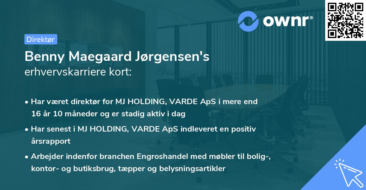Benny Maegaard Jørgensen's erhvervskarriere kort