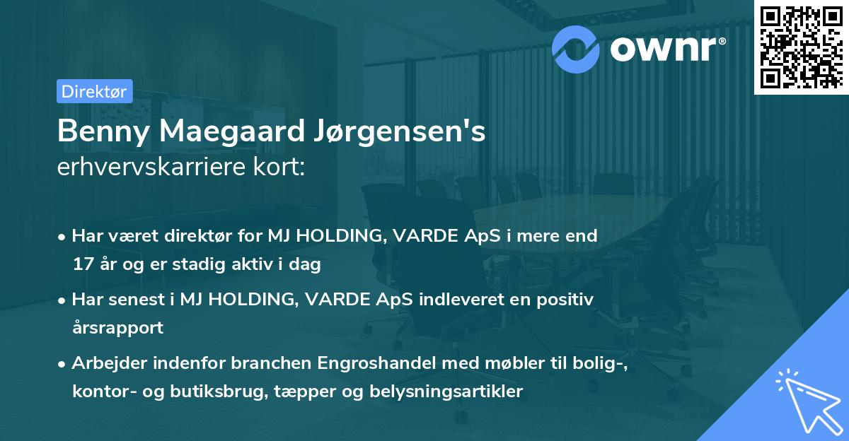 Benny Maegaard Jørgensen's erhvervskarriere kort