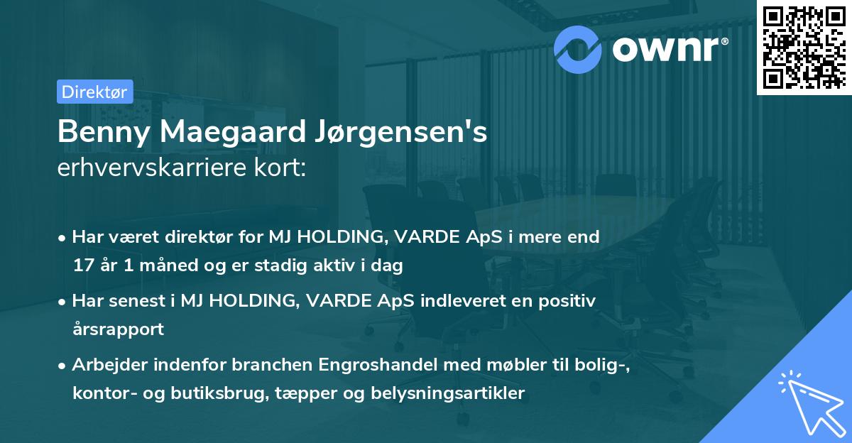 Benny Maegaard Jørgensen's erhvervskarriere kort