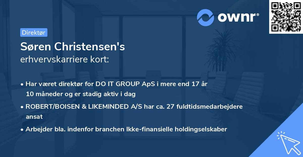 Søren Christensen's erhvervskarriere kort