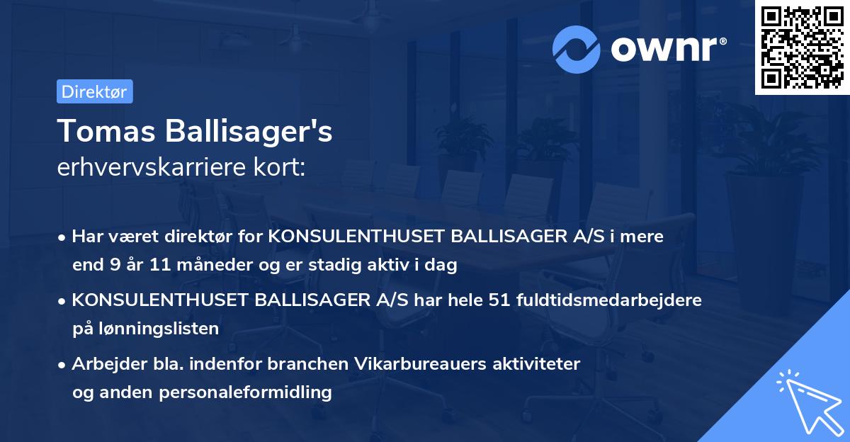 Tomas Ballisager's erhvervskarriere kort