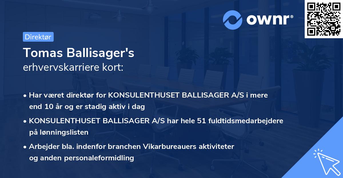 Tomas Ballisager's erhvervskarriere kort