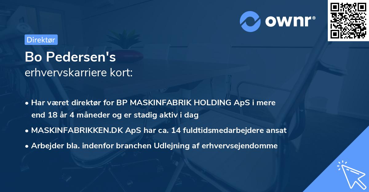 Bo Pedersen's erhvervskarriere kort