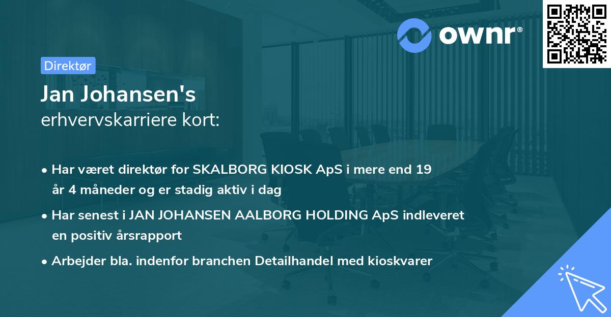 Jan Johansen's erhvervskarriere kort