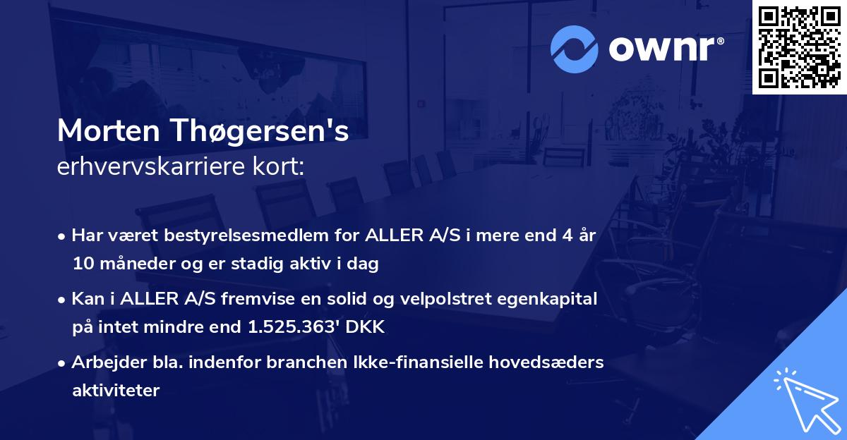 Morten Thøgersen's erhvervskarriere kort