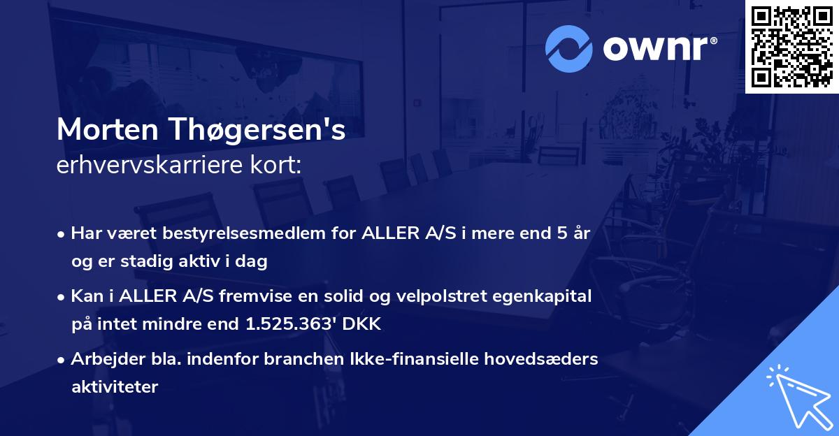 Morten Thøgersen's erhvervskarriere kort
