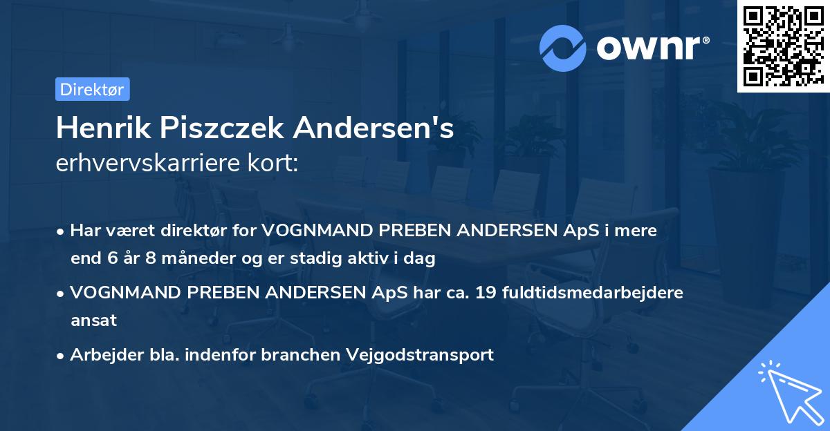 Henrik Piszczek Andersen's erhvervskarriere kort