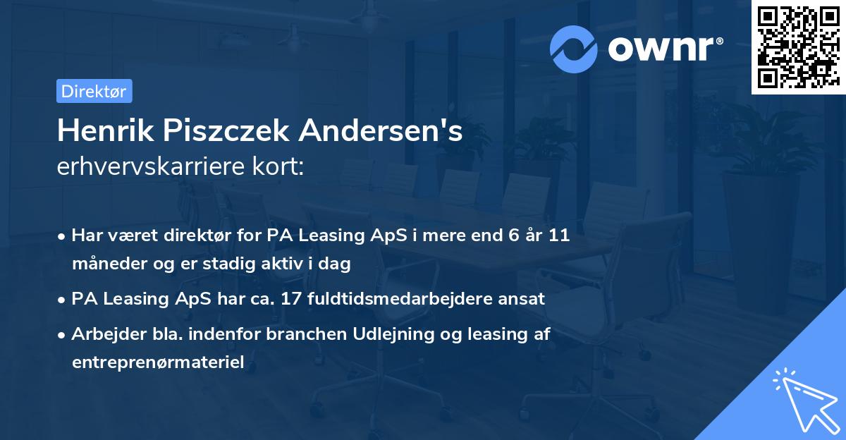 Henrik Piszczek Andersen's erhvervskarriere kort
