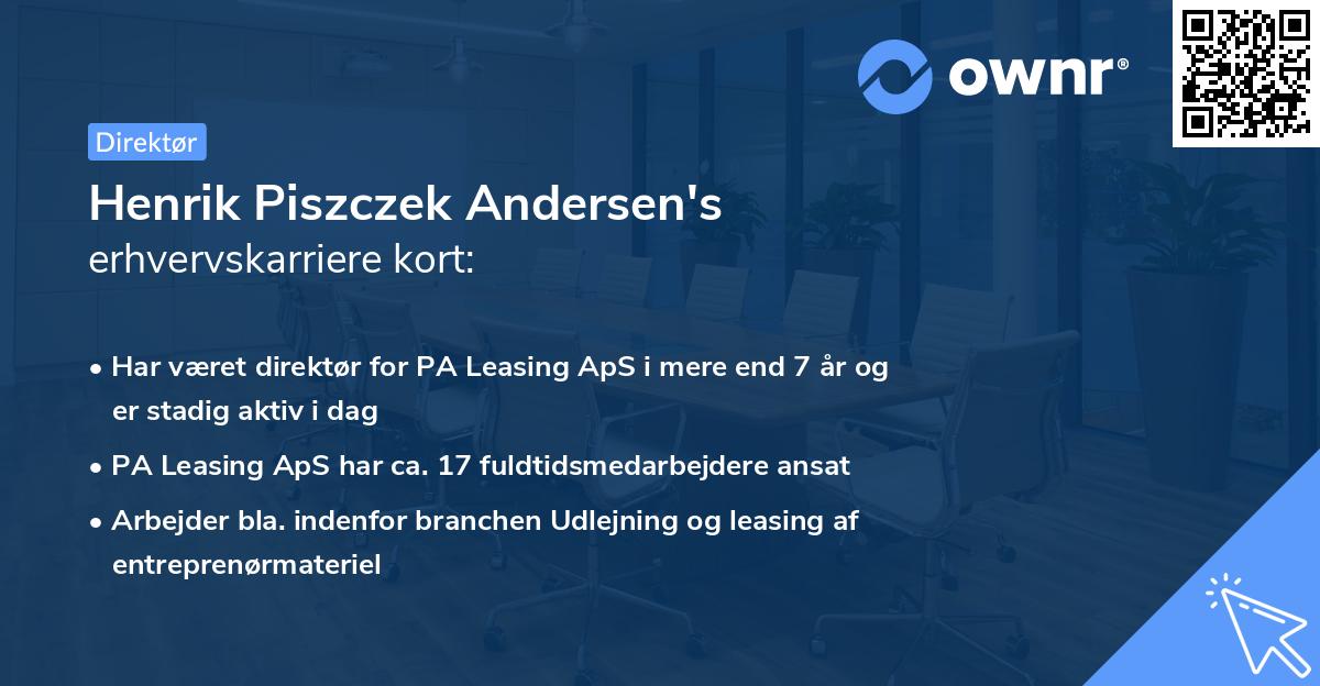Henrik Piszczek Andersen's erhvervskarriere kort
