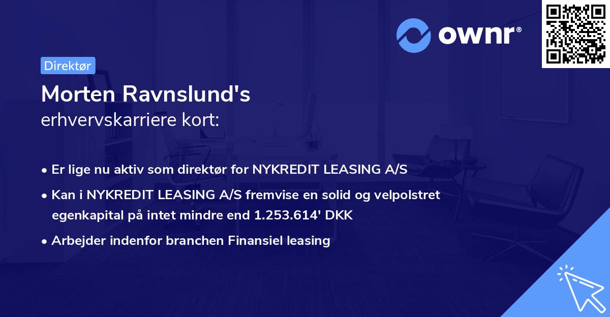 Morten Ravnslund's erhvervskarriere kort