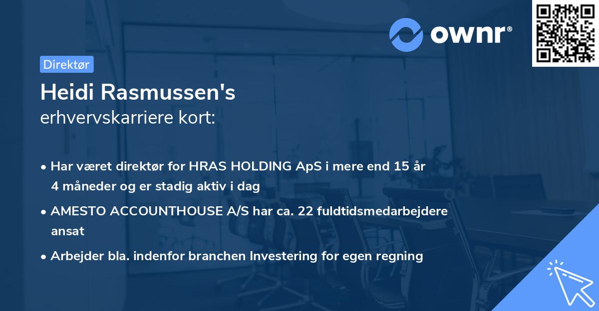 Heidi Rasmussen's erhvervskarriere kort