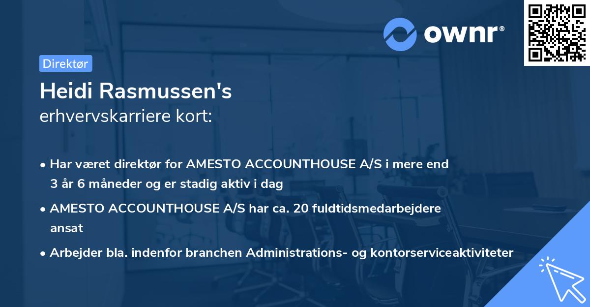Heidi Rasmussen's erhvervskarriere kort