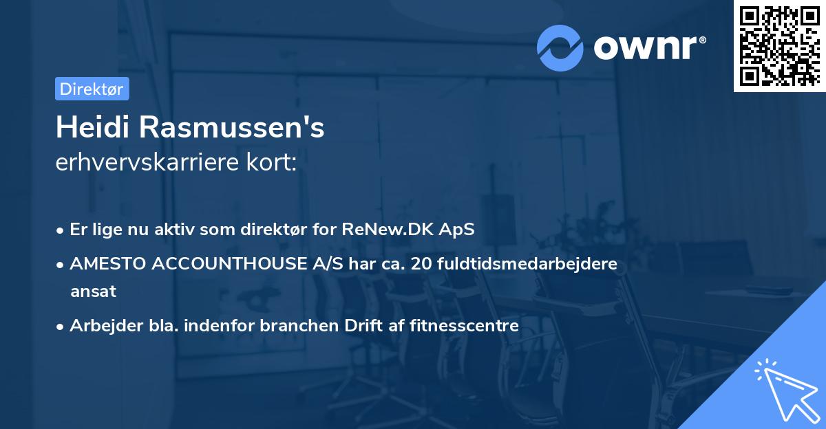 Heidi Rasmussen's erhvervskarriere kort