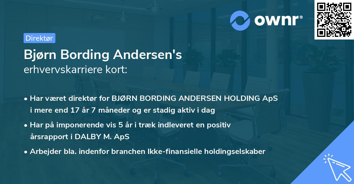 Bjørn Bording Andersen's erhvervskarriere kort