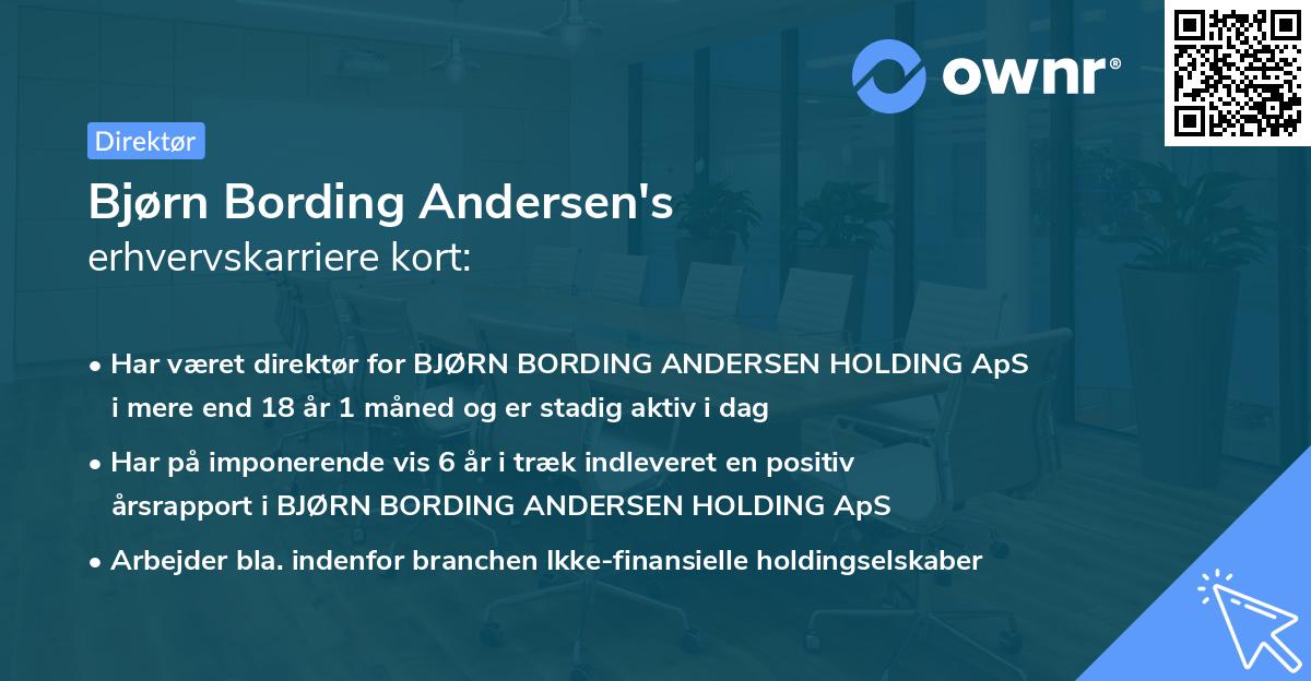 Bjørn Bording Andersen's erhvervskarriere kort