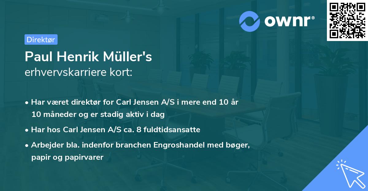 Paul Henrik Müller's erhvervskarriere kort