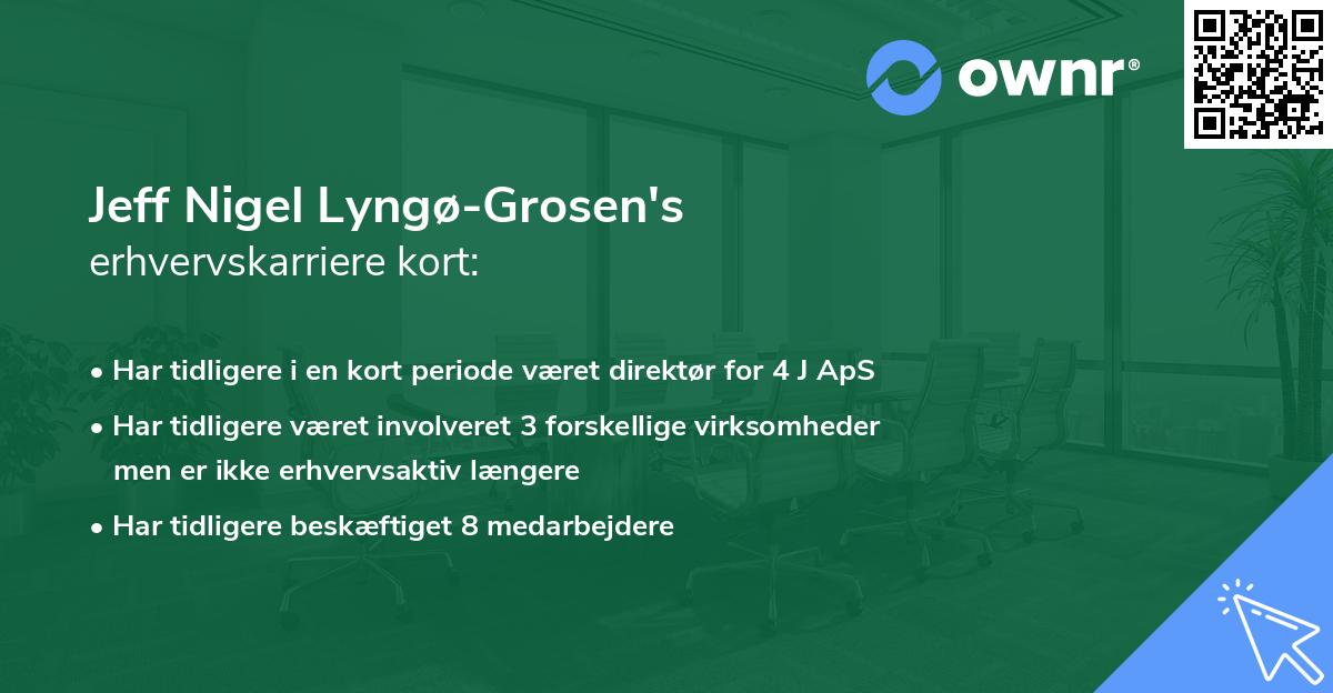 Jeff Nigel Lyngø-Grosen's erhvervskarriere kort