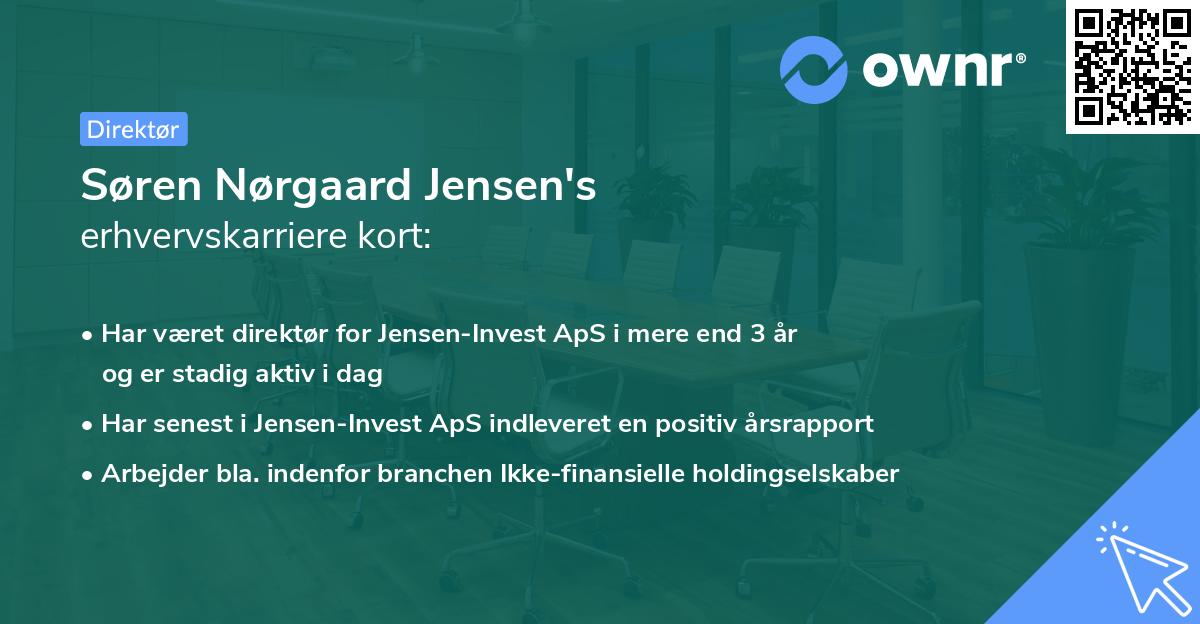 Søren Nørgaard Jensen's erhvervskarriere kort