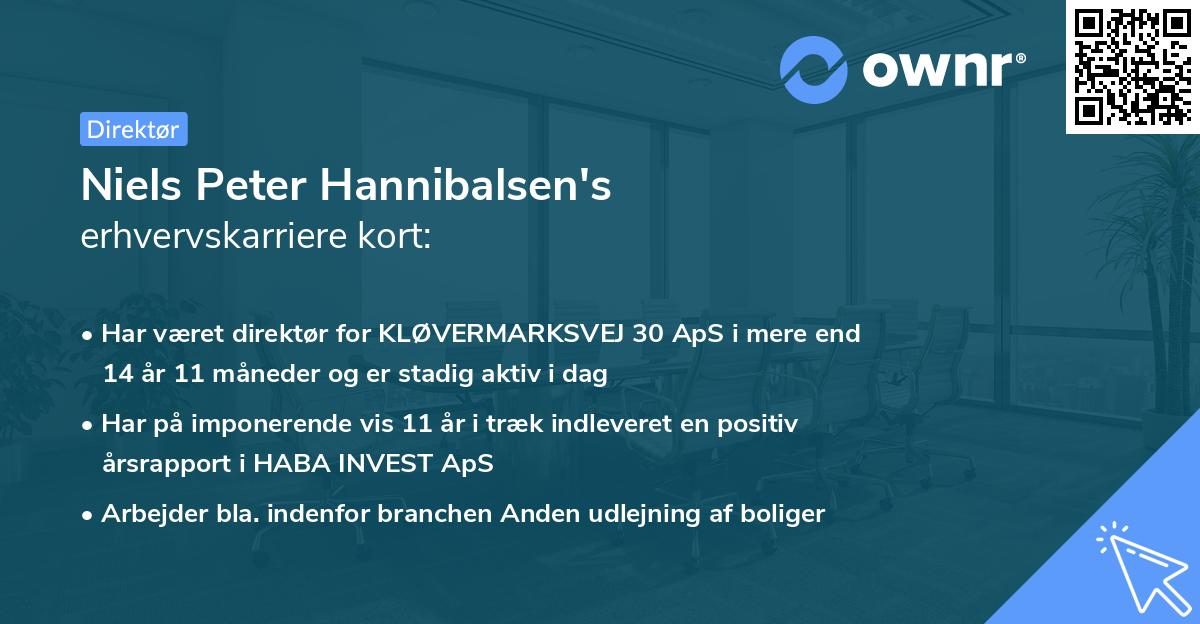 Niels Peter Hannibalsen's erhvervskarriere kort