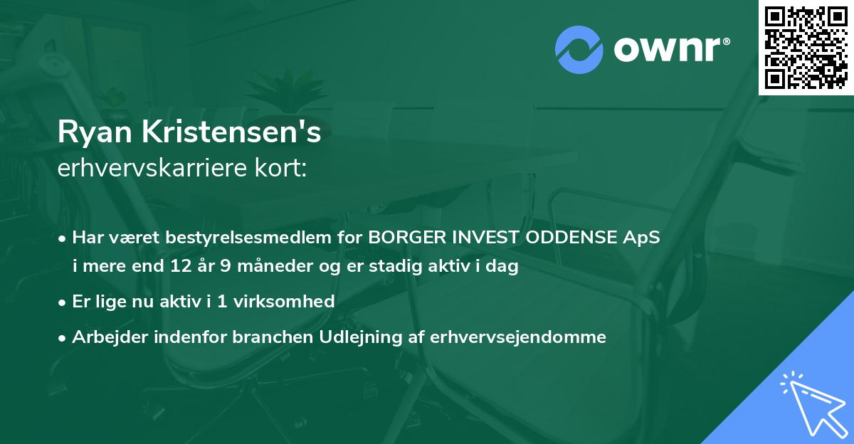 Ryan Kristensen's erhvervskarriere kort