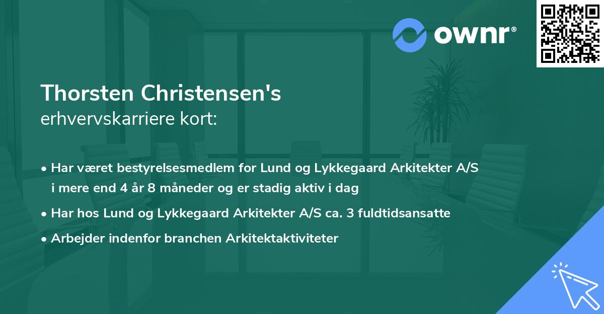 Thorsten Christensen's erhvervskarriere kort