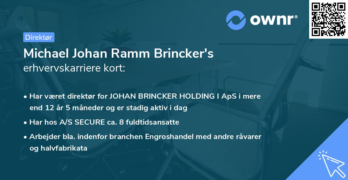 Michael Johan Ramm Brincker's erhvervskarriere kort