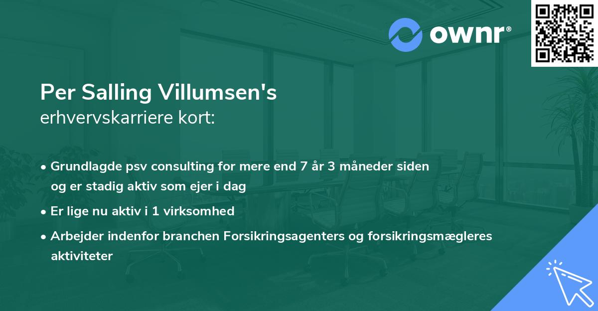 Per Salling Villumsen's erhvervskarriere kort