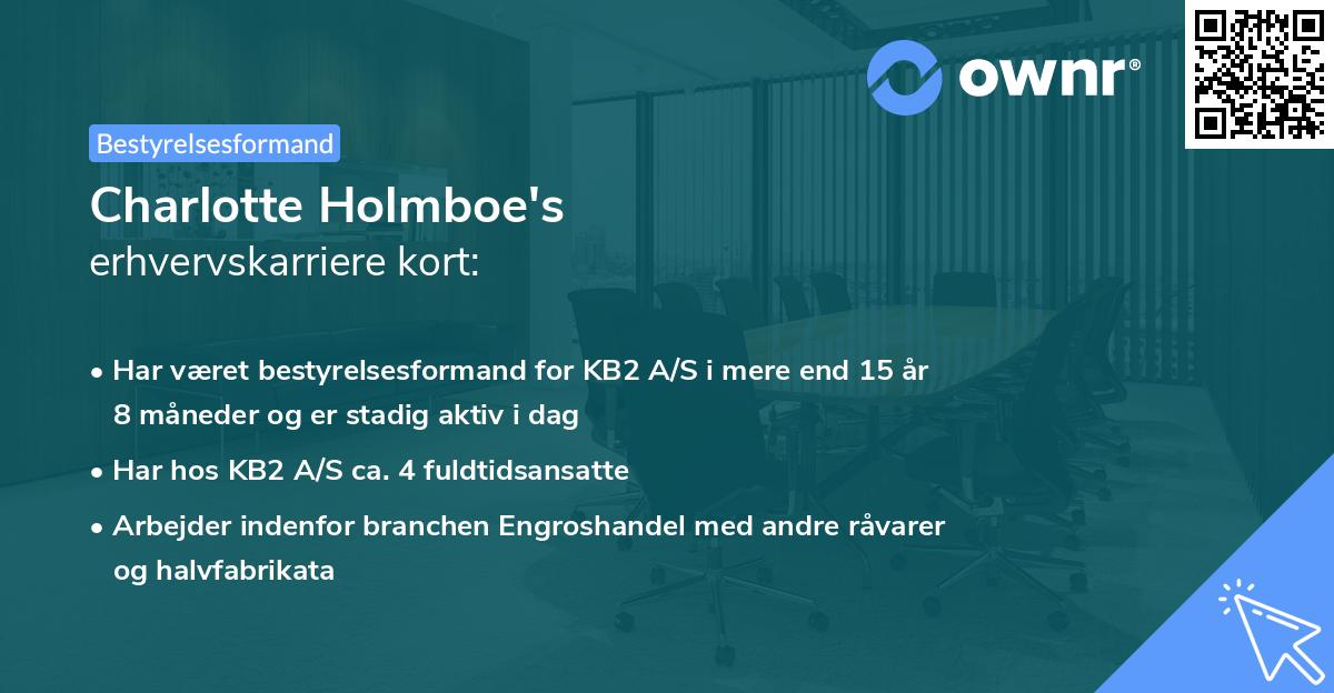 Charlotte Holmboe's erhvervskarriere kort